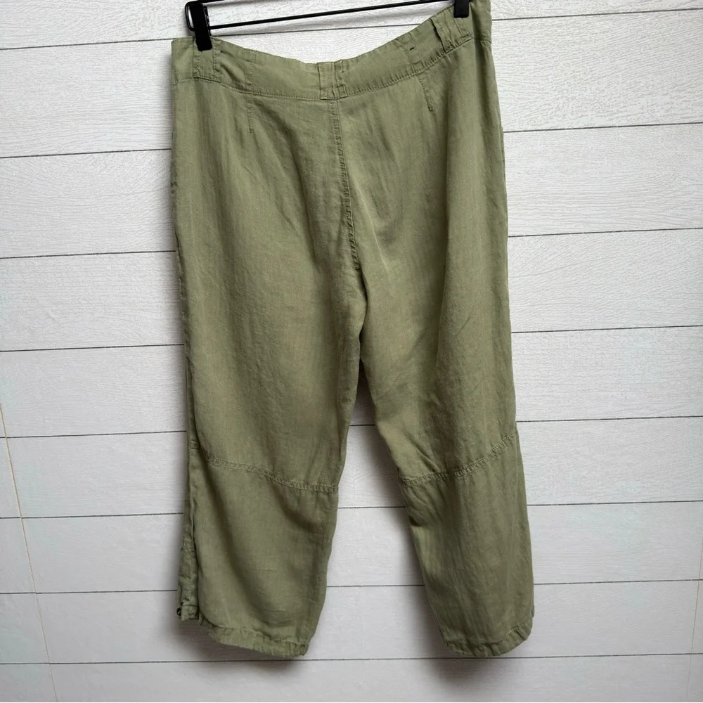 Banana Republic | Olive Green Wide Leg Linen Pants | Size 10
